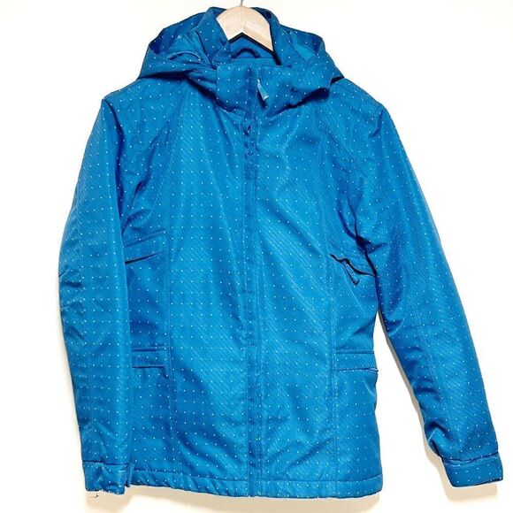 PowderRoom Micro-lite Polka Dot Blue Anorak Snowboarding Jacket Womens S - Picture 1 of 12